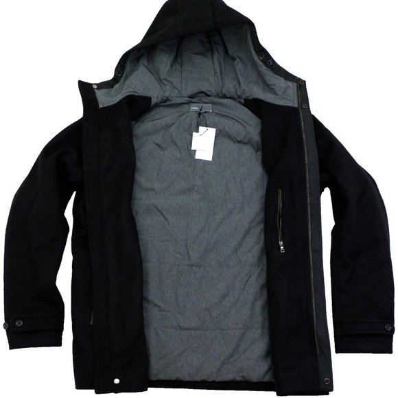 New Vince Wool Toggle Coat Men's Jacket Size Large Black Color $725 - Picture 4 of 16